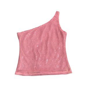 Vintage 2000s Style Pink Glitter Fish Net Y2K Rave Club Kid Looks
